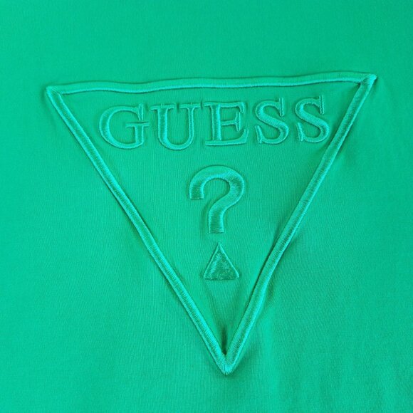 Guess Embroidered Womens Skinny T Shirt *READ* Green LARGE Cap Sleeve Stretch - Picture 2 of 12
